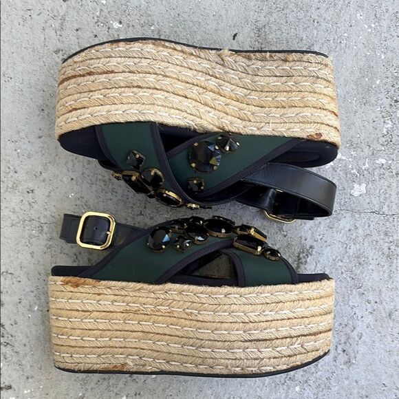 Marni Bejeweled Platform Sandals - Picture 1 of 11